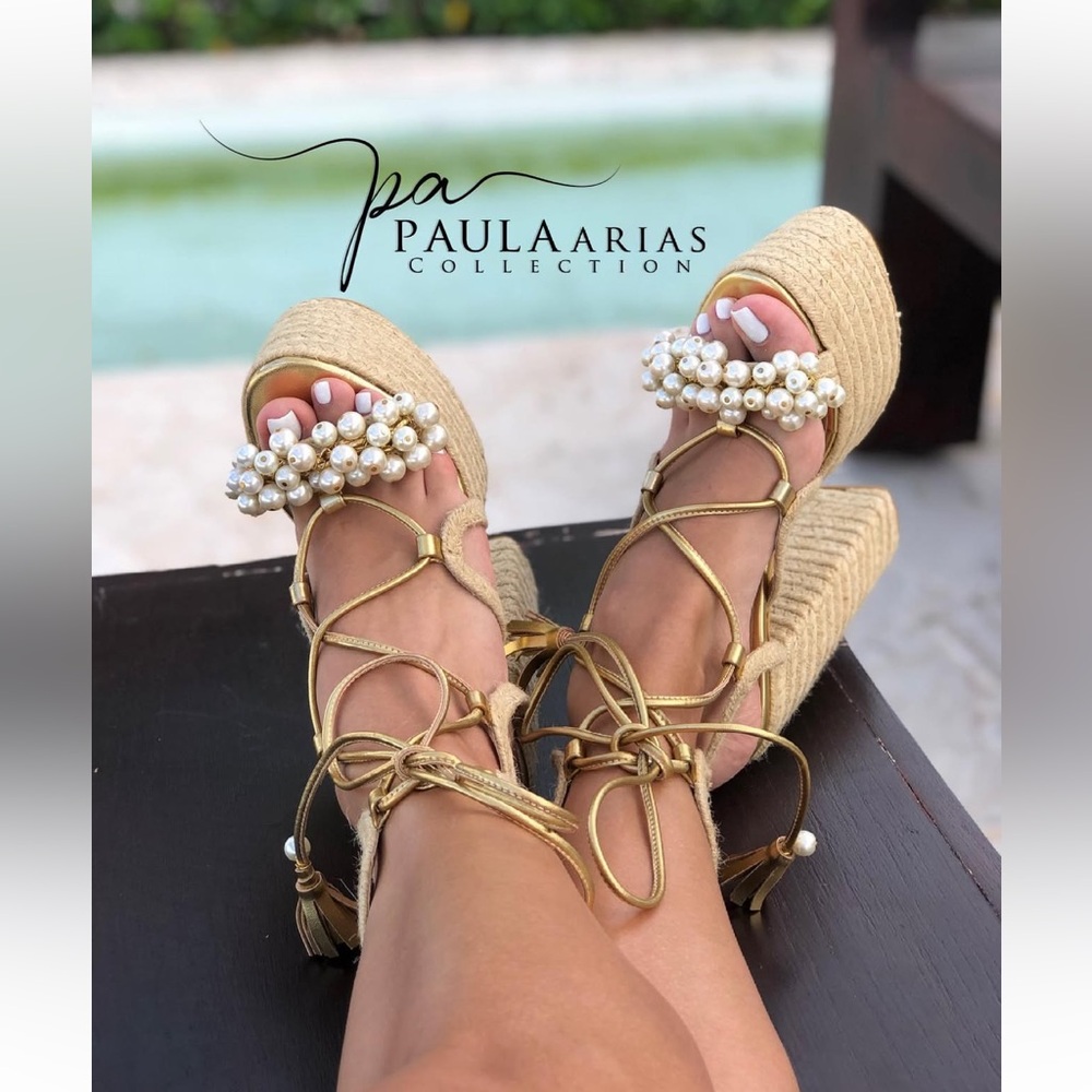 New Paula Arias Collection platform sandals heels